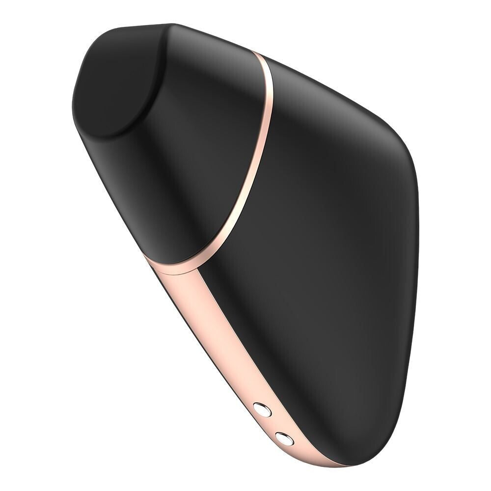 Black and rose gold device on a white background