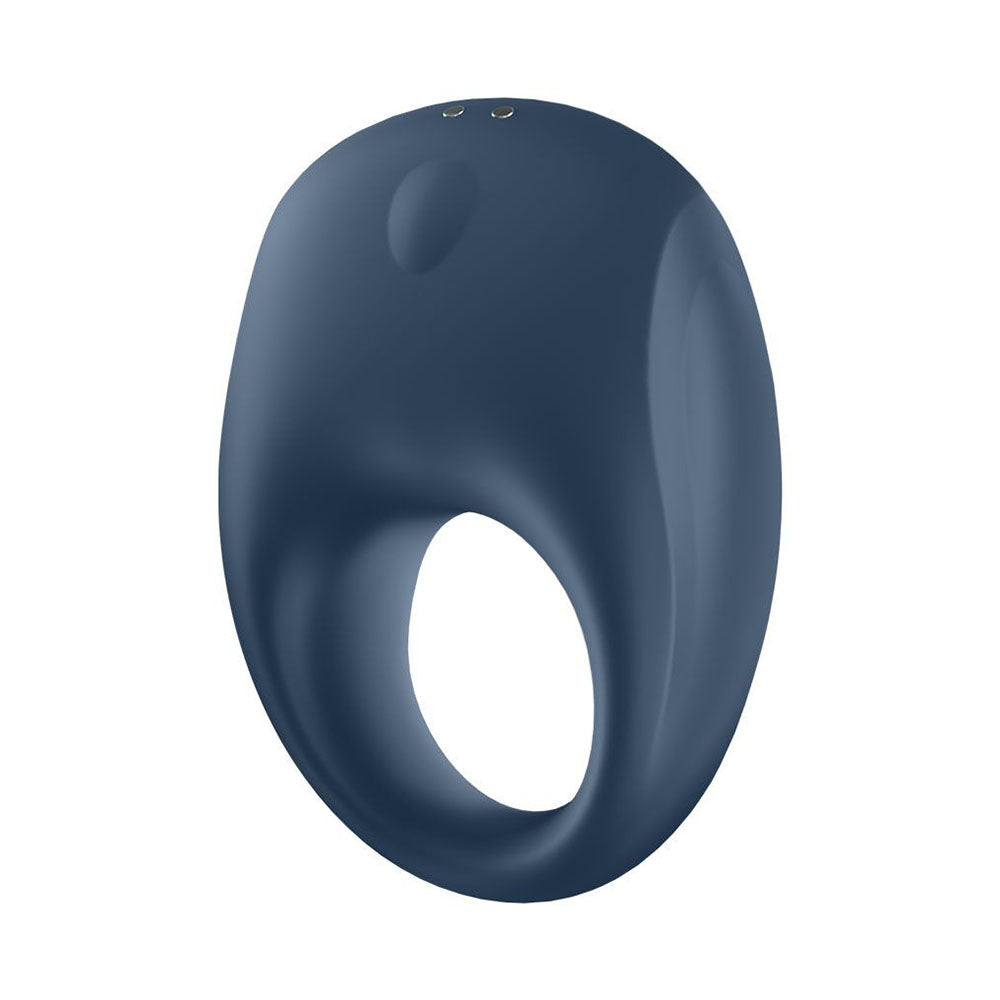Blue silicone ring on a white background