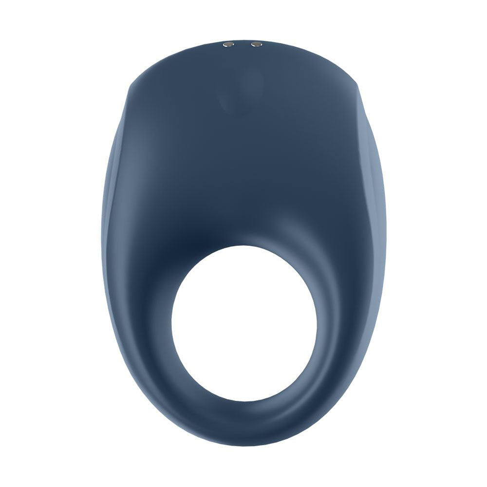 Blue silicone ring on a white background