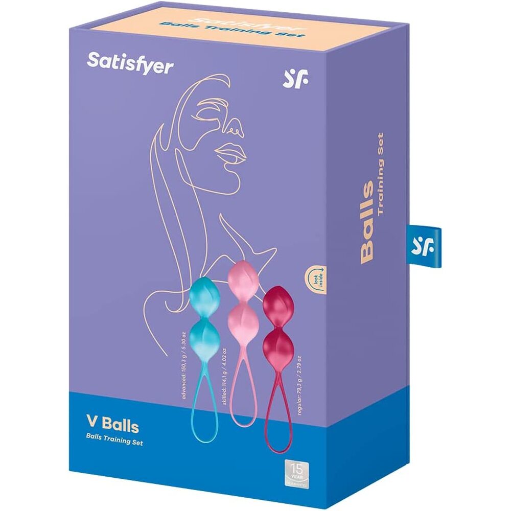 Satisfyer V Balls training set packaging on a white background