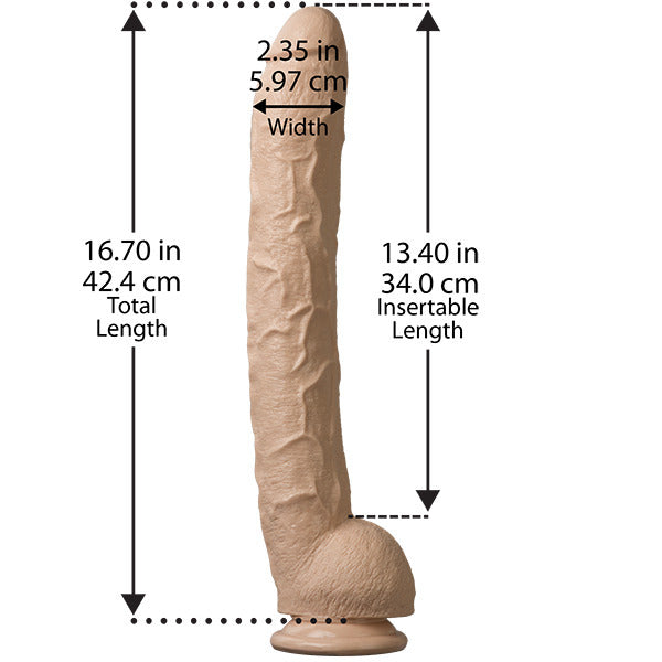 Measurement chart of a beige cylindrical object with dimensions labeled.
