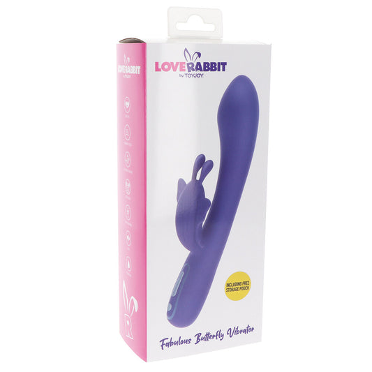 A purple, bunny-shaped vibrator with a vibrating shaft and clitoral stimulator.
