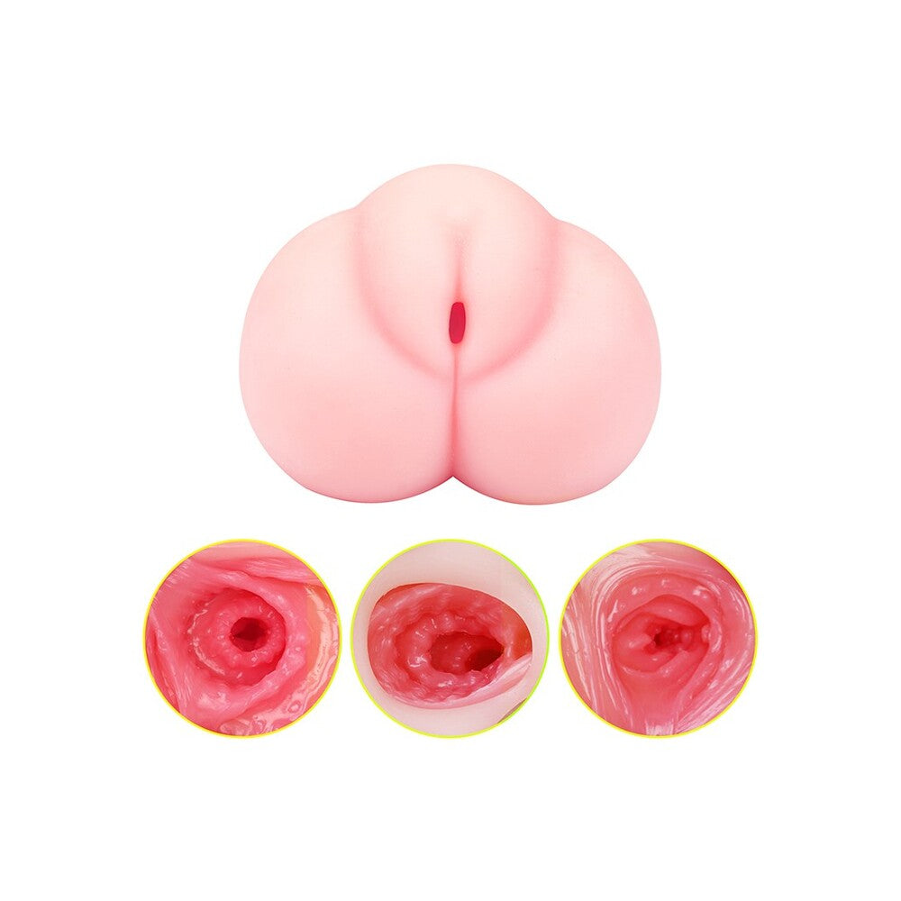 Pink silicone product with detailed cross-section on a white background