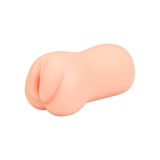 Pink silicone breast form on a white background