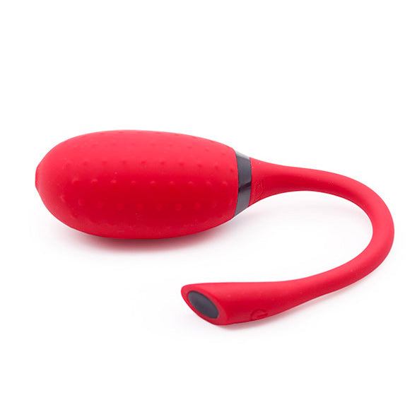 Red silicone pendant with a flexible arm on a white background