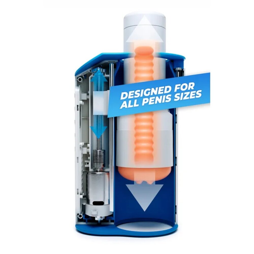 Detailed view of a product with a label 'Designed for all penis sizes'.