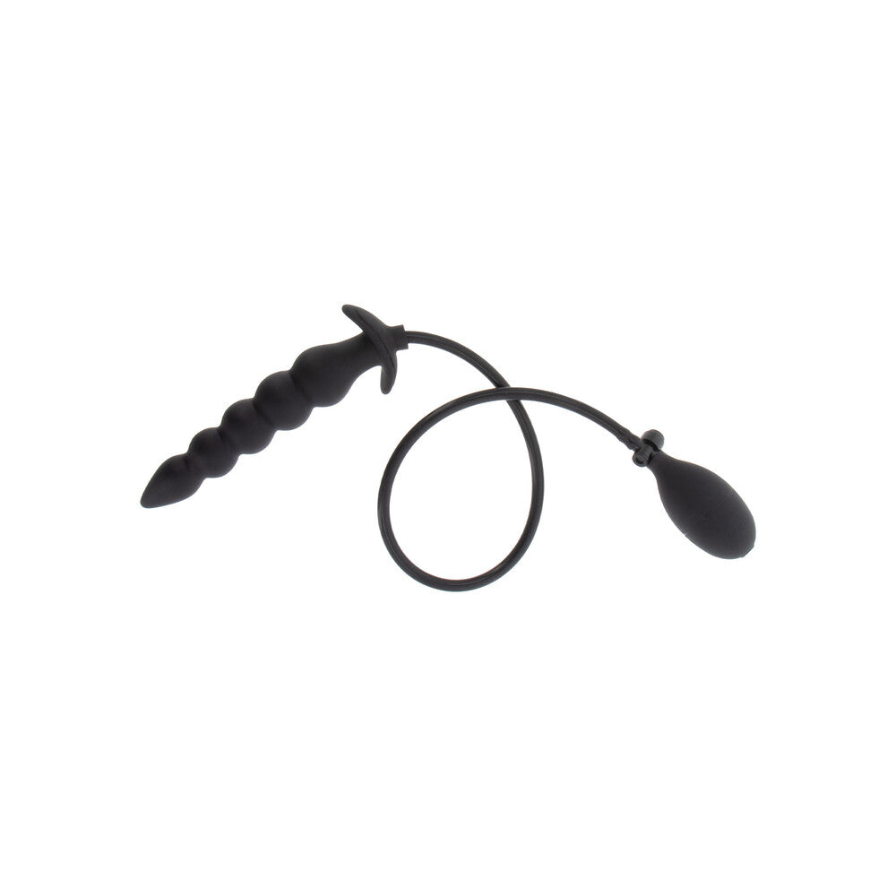 Black rubber band with a knot on a white background