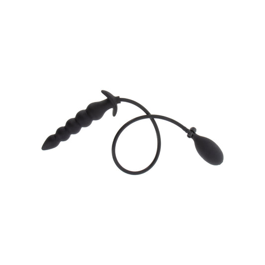 Black rubber band with a knot on a white background
