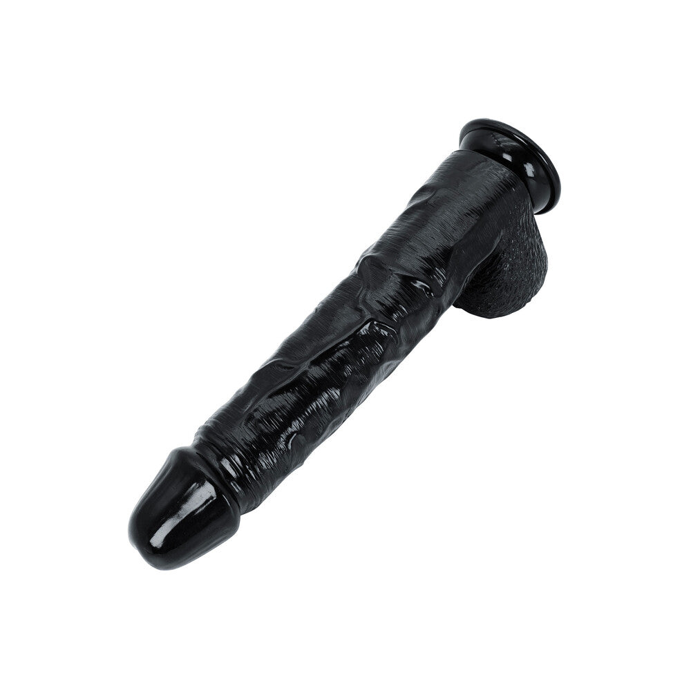 Black textured object on a white background