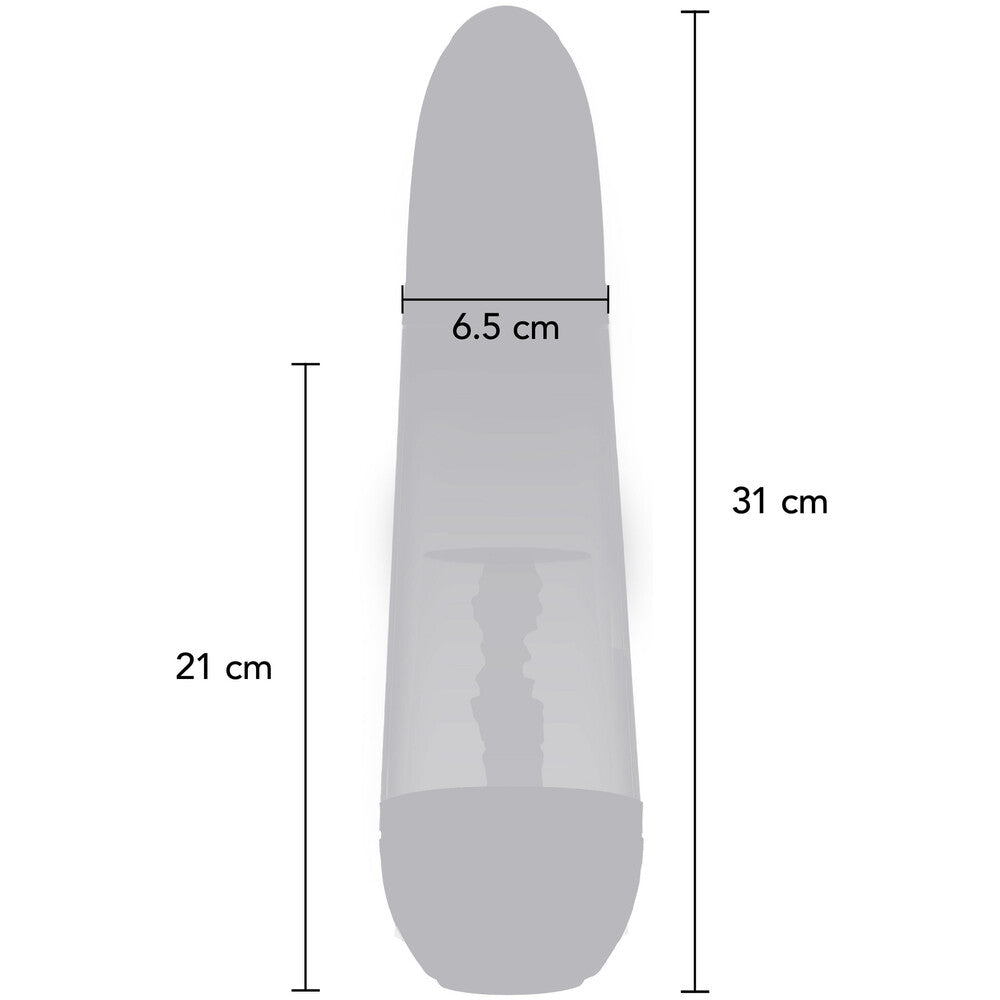 Measurement chart of a gray shoe cover with dimensions labeled.