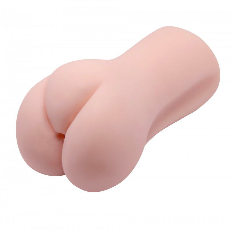 Pink silicone model of a penis on a white background