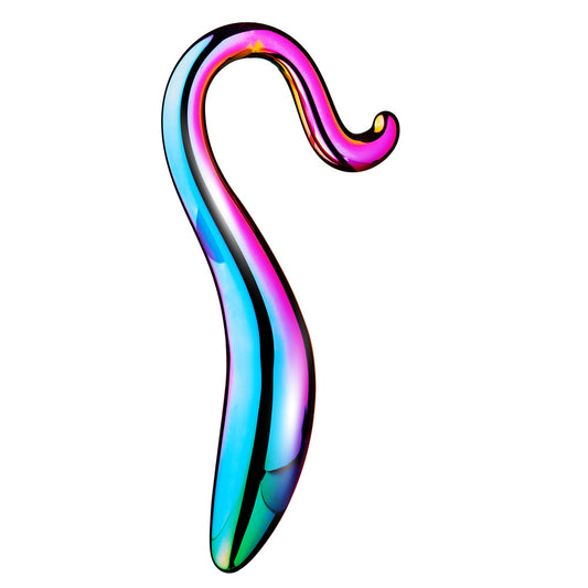 Multicolored curved object on a white background