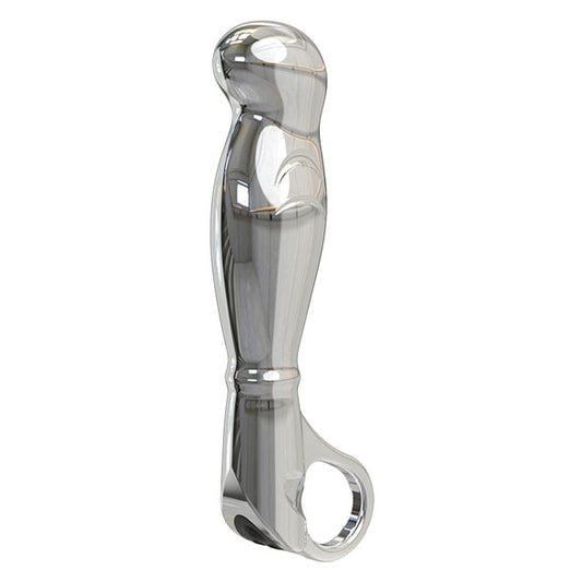 Silver bottle opener on a white background