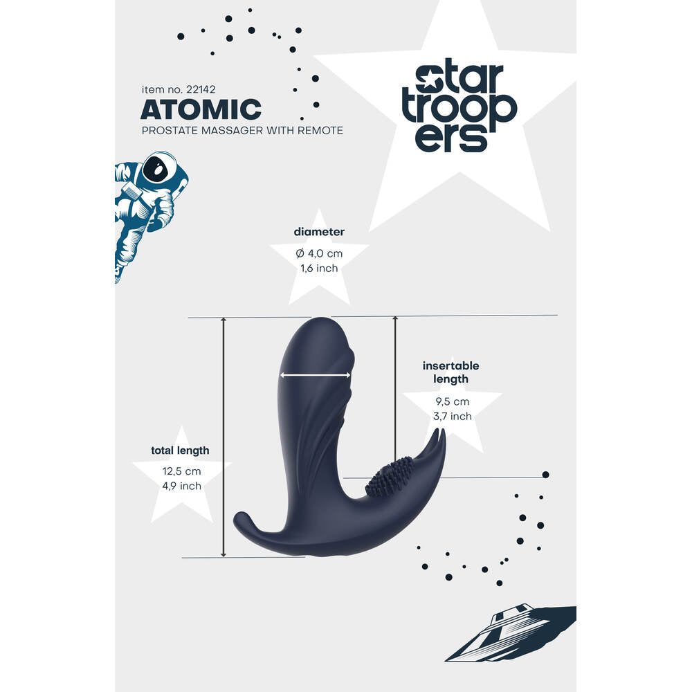Star Troopers Atomic Prostate Massager with Remote on a white background