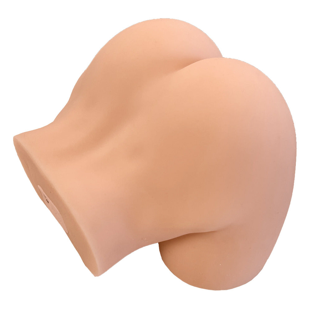 Realistic silicone breast form on a white background