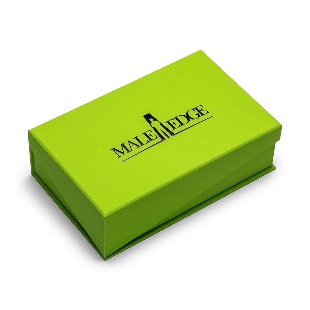 Green box with 'Male Edge' logo on a white background
