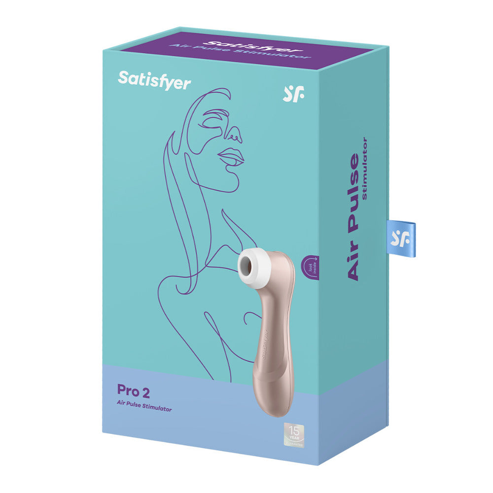 Satisfyer Pro 2 Air Pulse Stimulator packaging on a white background