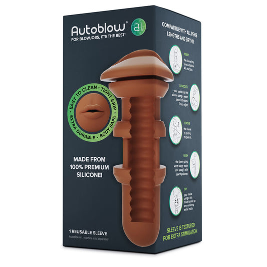 Boxed product with brown silicone design on a white background
