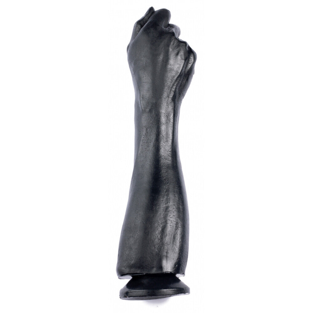 Black leather glove on a white background