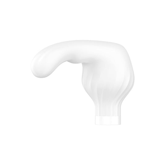 White plastic hook on a white background