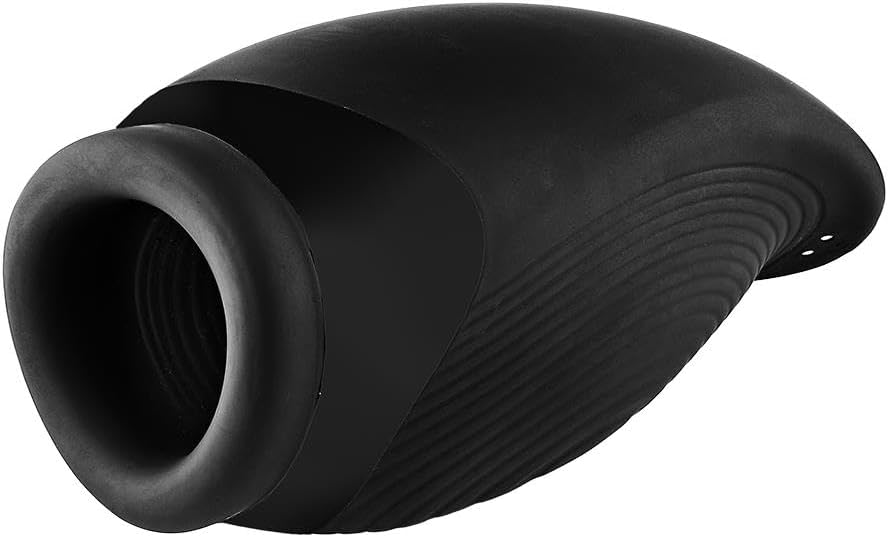 Black silicone sleeve with textured design on a white background