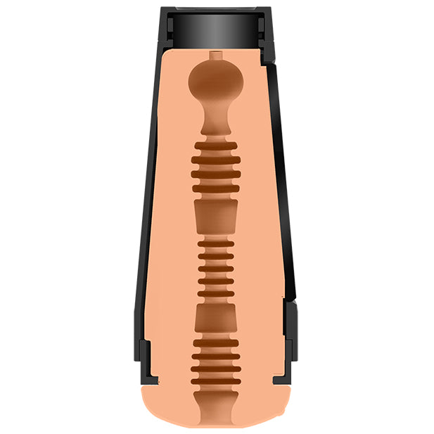 Massage roller with wooden beads on a white background