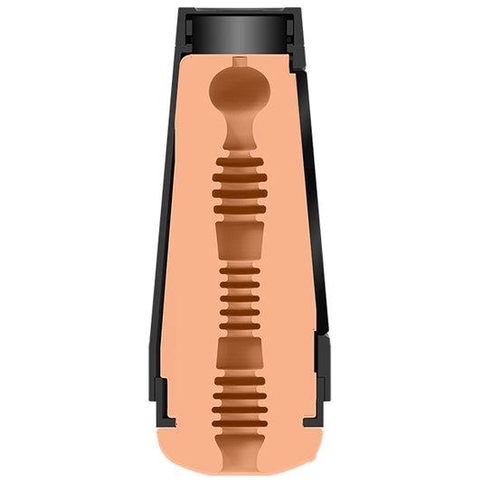 Massage roller with wooden beads on a white background