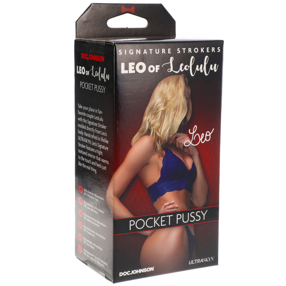 Leo Signature Stroker – lifelike ULTRASKYN masturbator with tight, textured interior for realistic female stimulation.