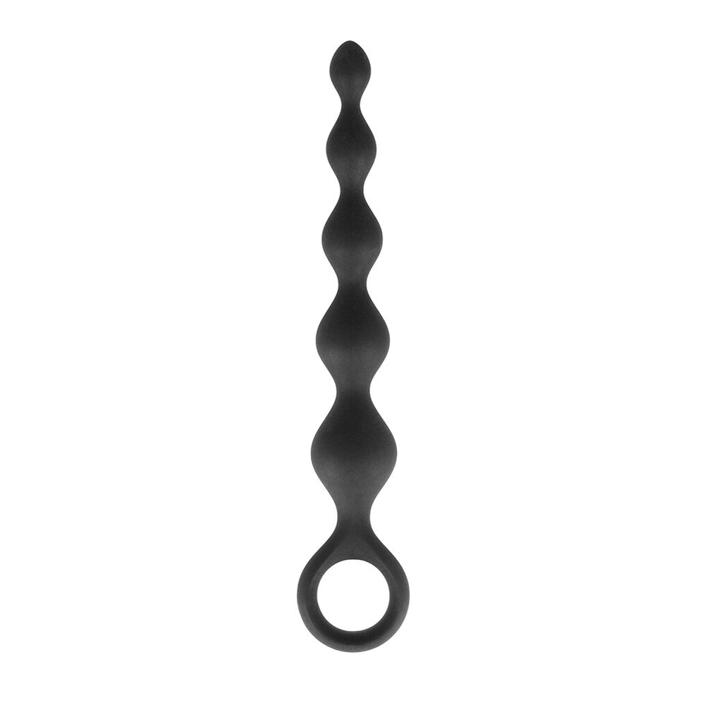 Black twisted object on a white background