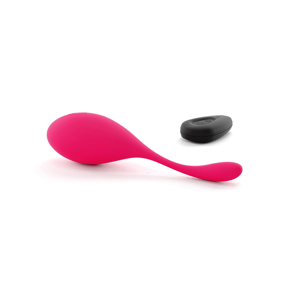 Pink and black sexual health product on a white background