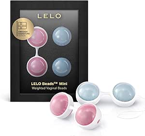 LELO Beads Mini weighted vaginal beads with packaging on a white background