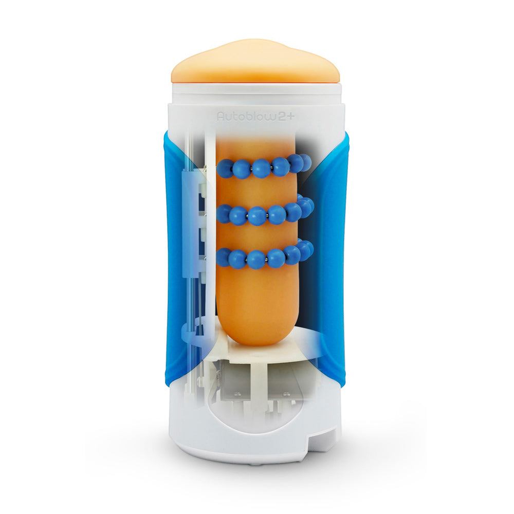 Personal care product with blue and orange design on a white background