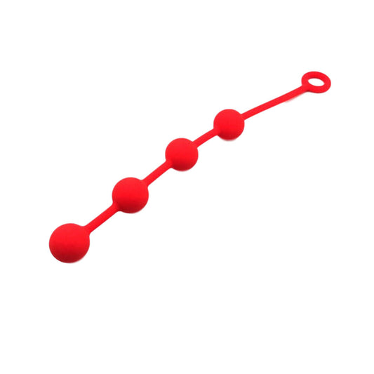 Red ball chain on a white background
