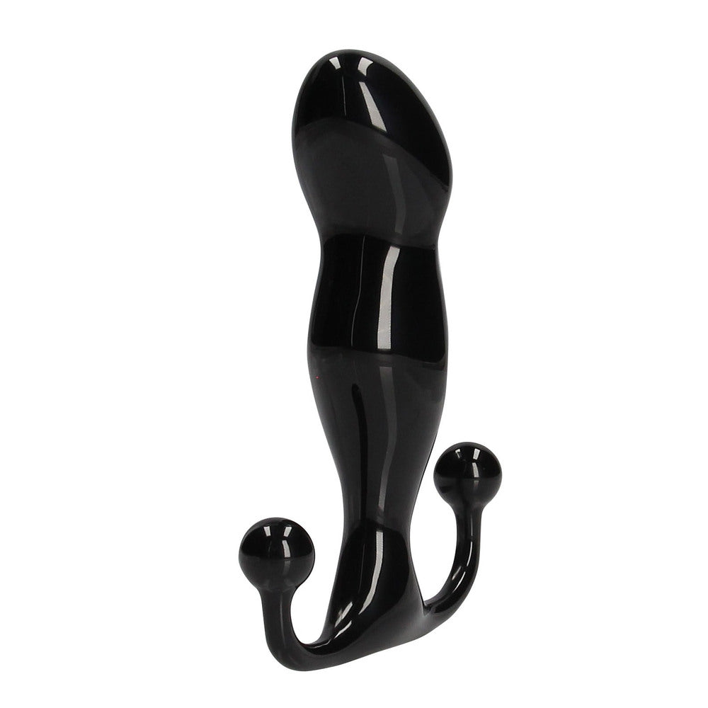 Black ceramic wall hook on a white background