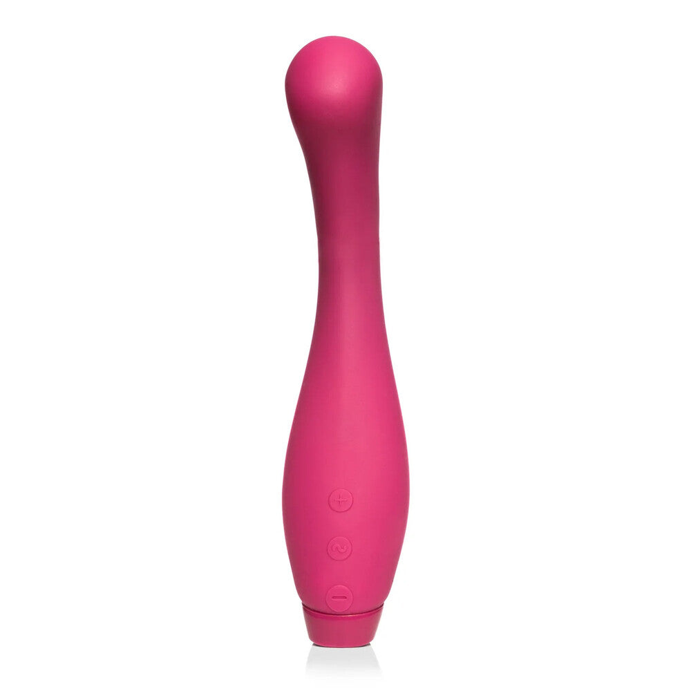 A sleek, fuchsia-colored G-spot vibrator with a smooth, contoured design and a rounded tip.
