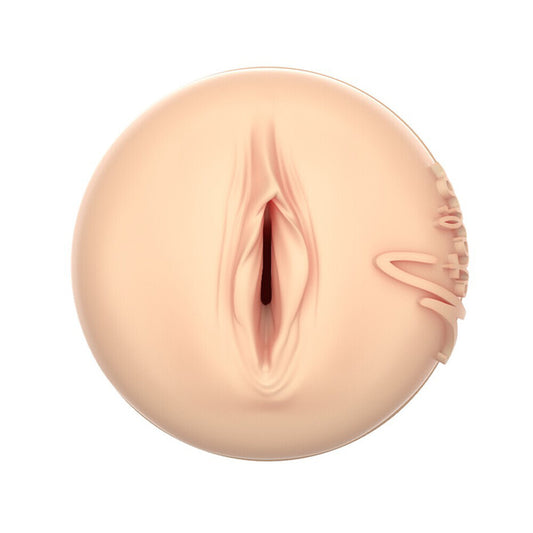 Beige silicone product with a textured surface on a white background