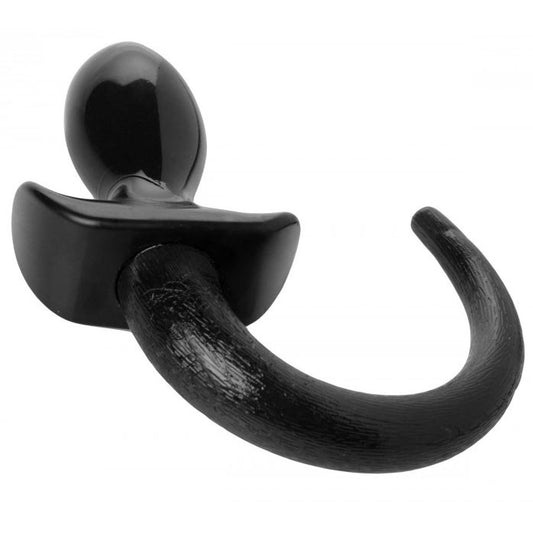 Black plastic hook on a white background