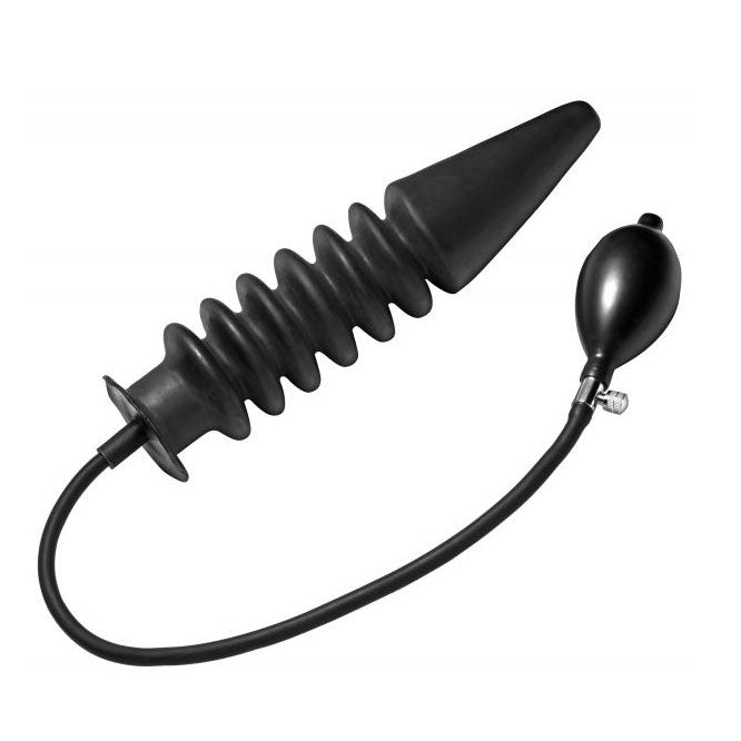 Black rubber enema with balloon on a white background