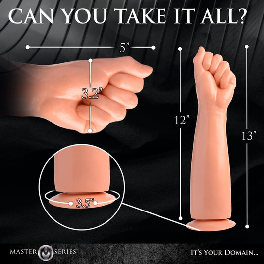 Product dimensions shown with a hand and arm for scale, featuring Master Series branding.