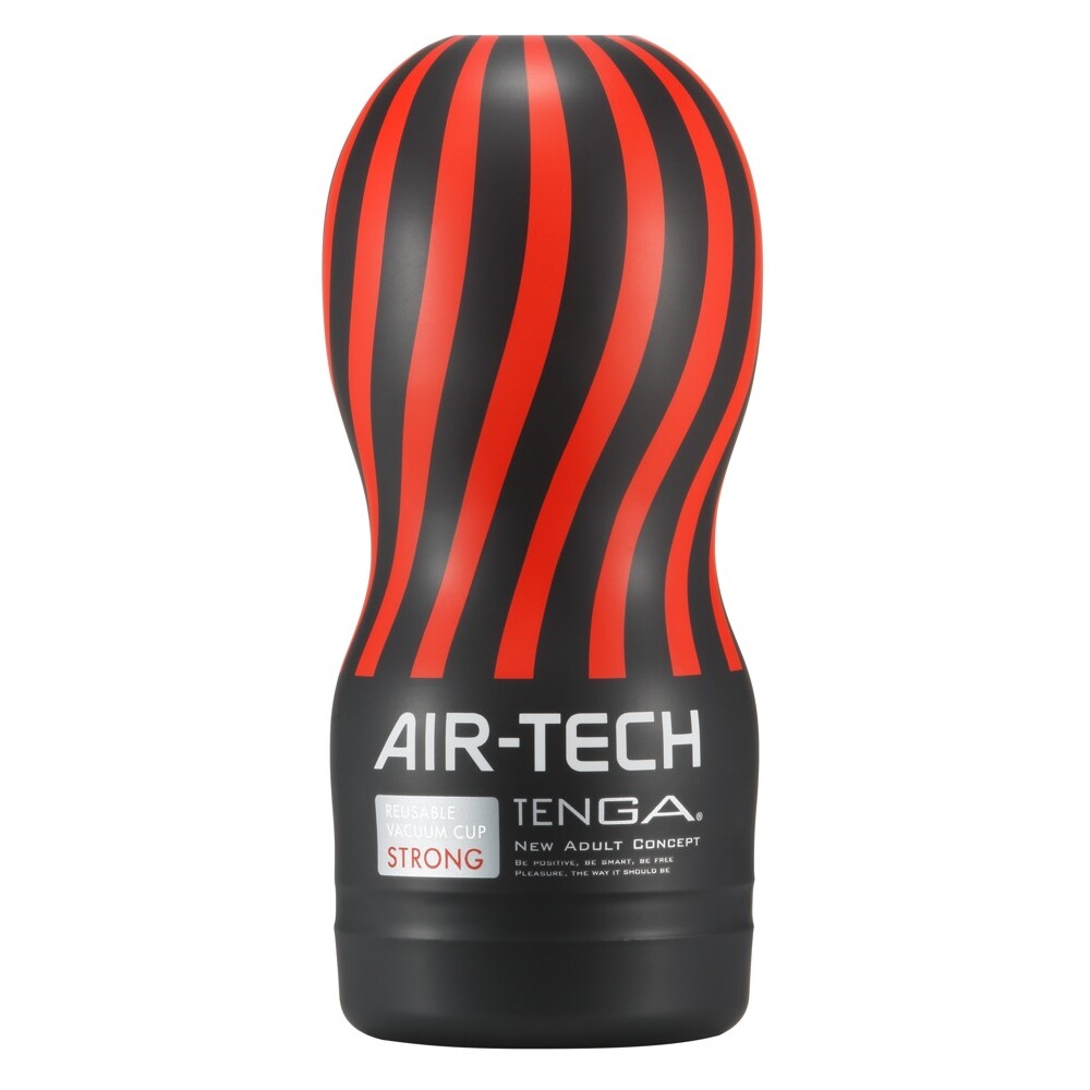 Tenga Air-Tech product with black and red striped design on a white background