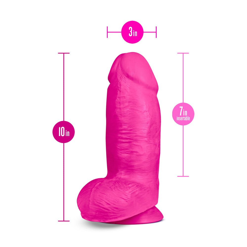 A pink, realistic-looking dildo with a rounded, tapered head and a flexible spine. It has a sturdy suction cup base.
