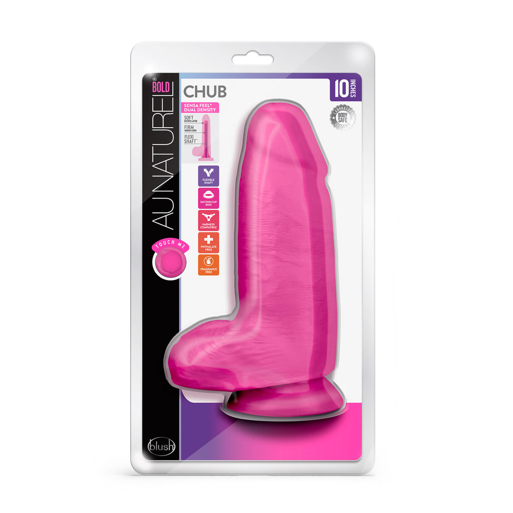 A pink, realistic-looking dildo with a rounded, tapered head and a flexible spine. It has a sturdy suction cup base.