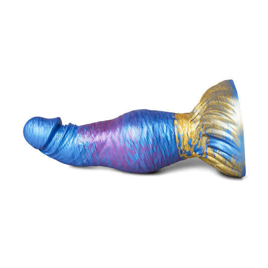 Colorful tail-shaped object on a white background