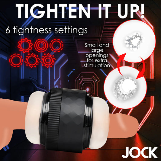 Product with 'Tighten It Up!' text and 'JOCK' branding on a dark background.