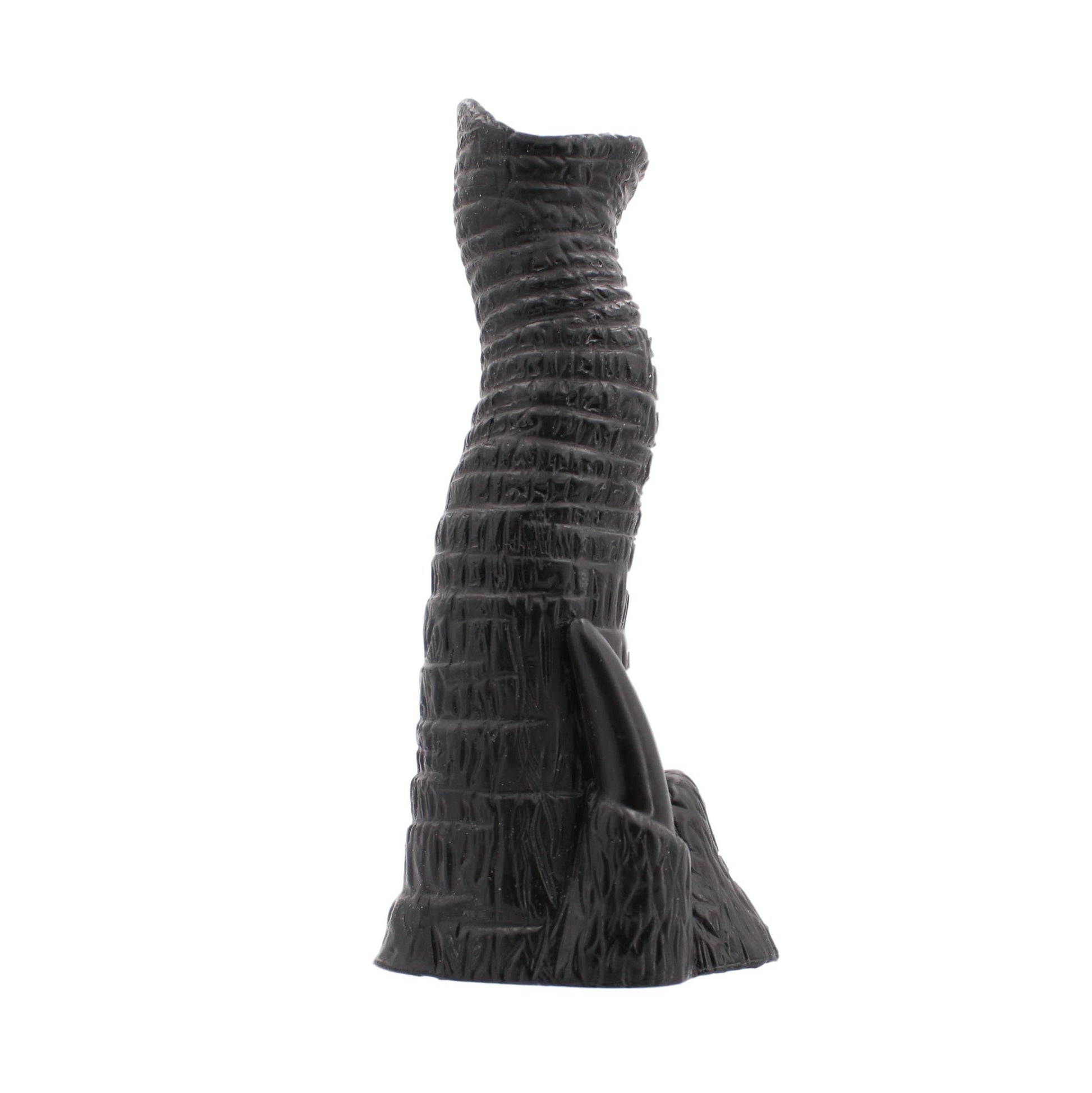 Dark gray textured object on a white background