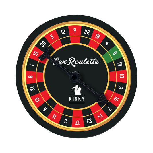 A board game named 'Sex Roulette' with a black, red, and green color scheme, featuring the brand name 'Tease and Please'.
