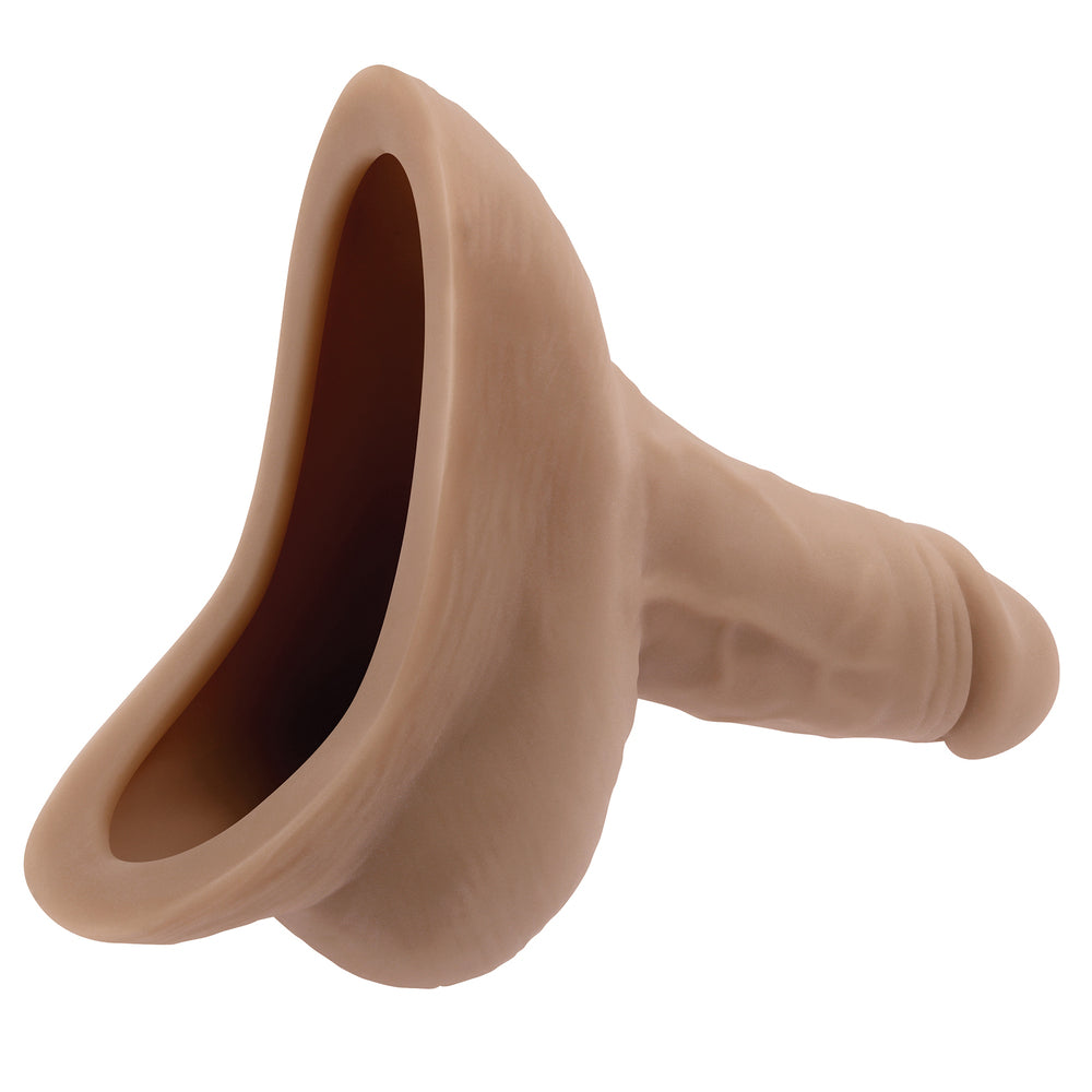 Beige silicone plug on a white background