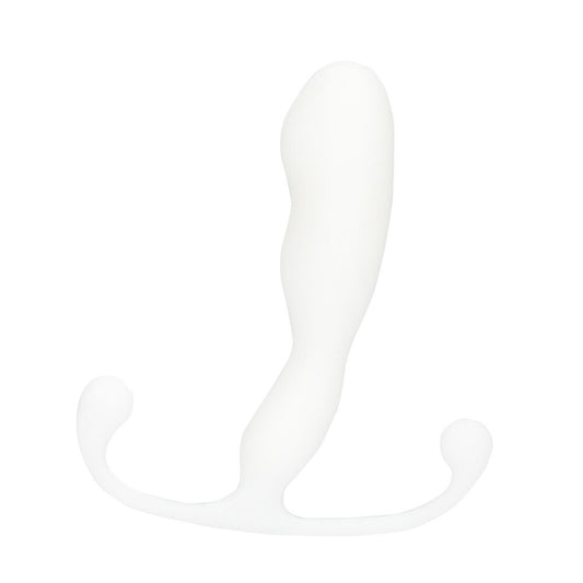 White silicone butt plug on a white background