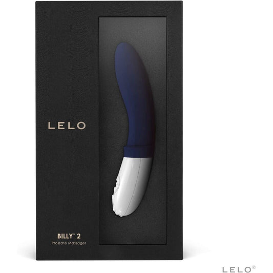 LELO Billy 2 prostate massager in black packaging on a white background