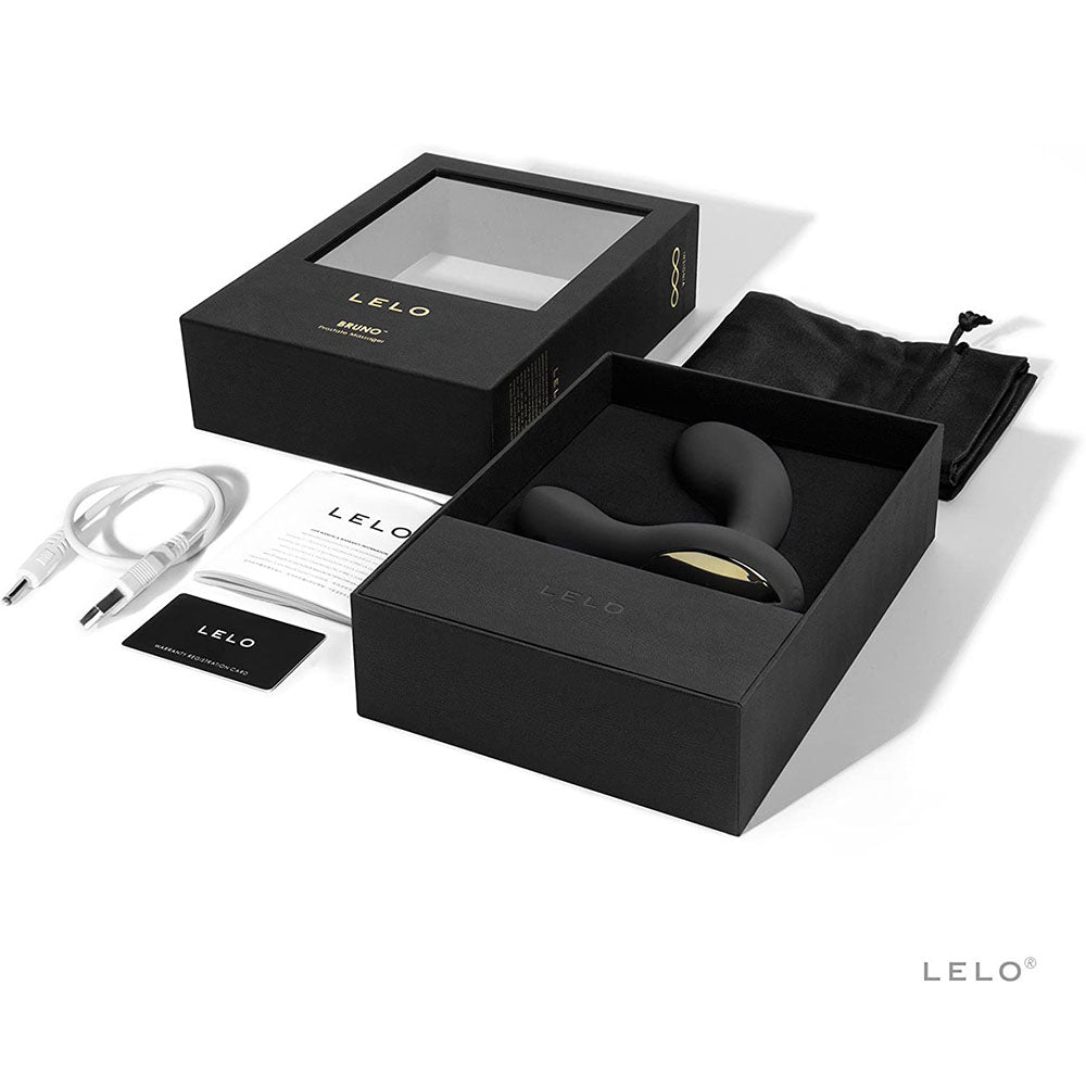 LELO product in open packaging with accessories on a white background